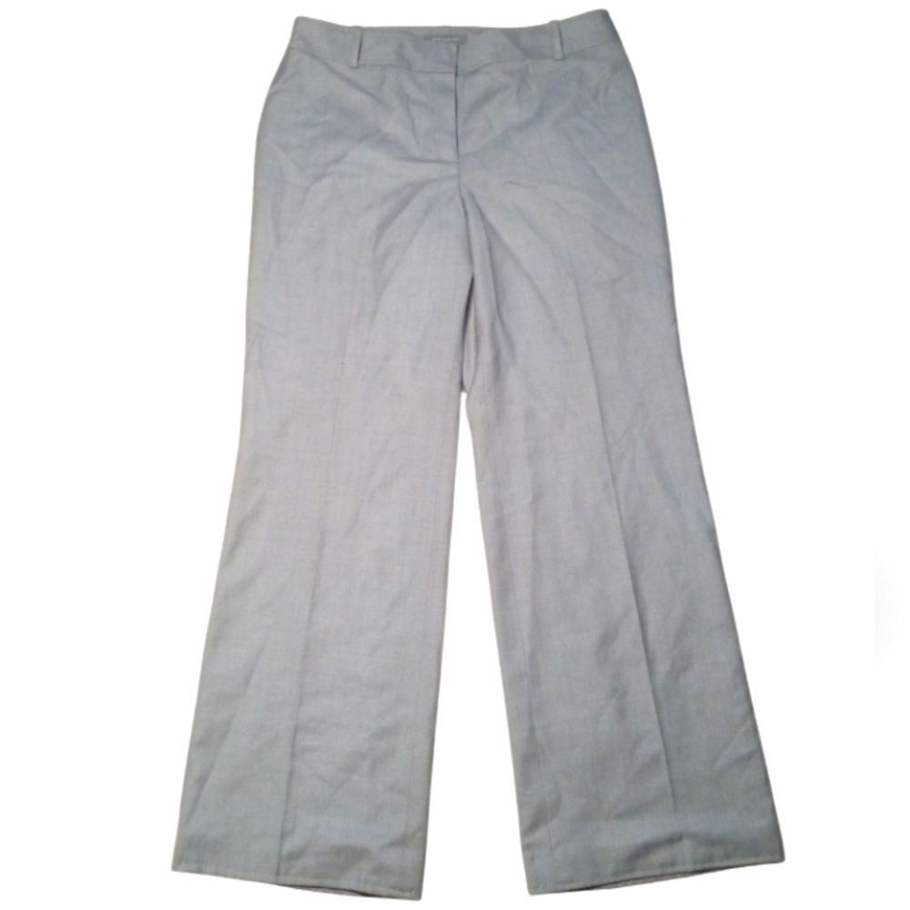 Ann Taylor The Straight Pant Gray & White Micro Dot Pattern Wool Lined Size 8